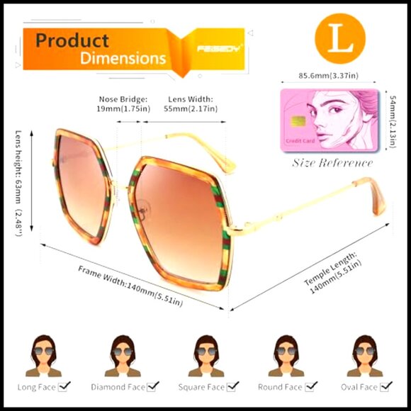 Large Hexagon Sunglasses, Oversized Geometric Design, UV400 Protection main image 4
